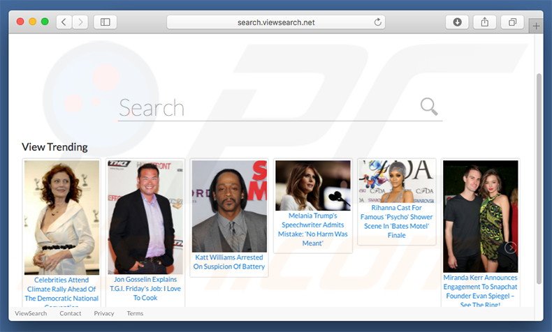 search.viewsearch.net browser hijacker op een Mac computer