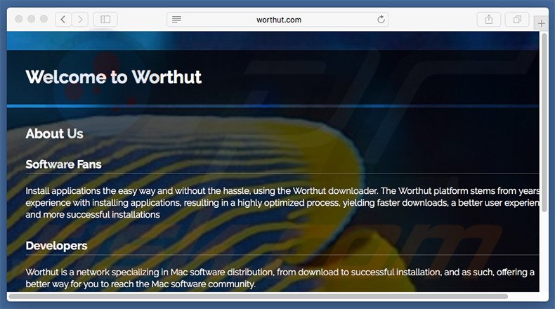 Dubieuze website gebruikt om search.worthut.com te promoten