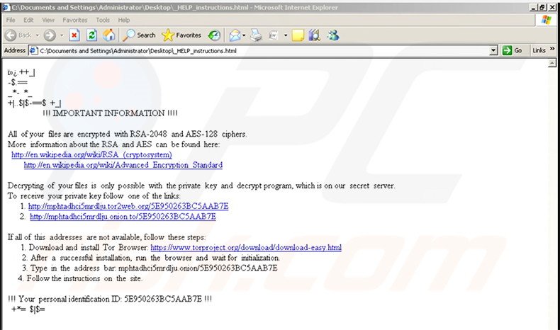 Zepto ransomware HTML bestand