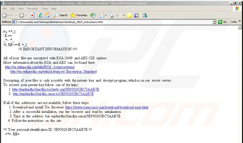 Zepto ransomware HTML bestand