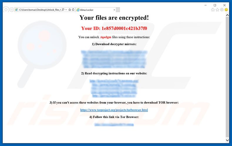 Alma Locker decryptie instructies