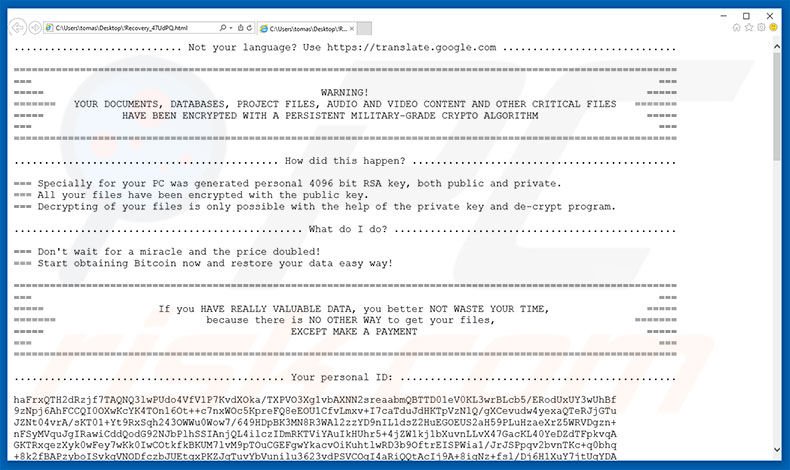 Cry ransomware html-bestand