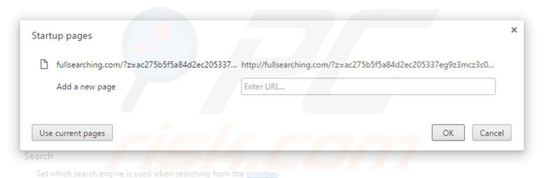Verwijder fullsearching.com als startpagina in Google Chrome 