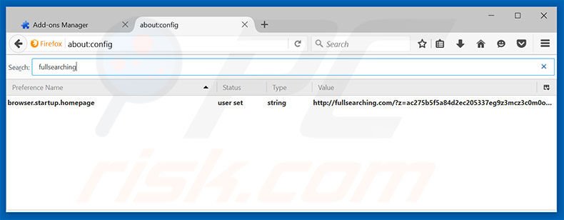 Verwijder fullsearching.com als standaard zoekmachine in Mozilla Firefox