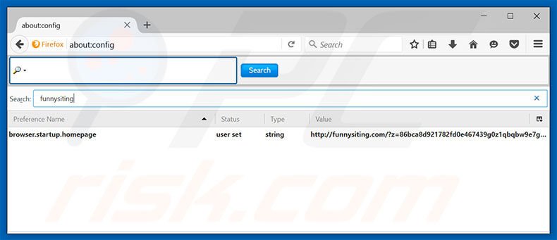 Verwijder funnysiting.com als standaard zoekmachine in Mozilla Firefox