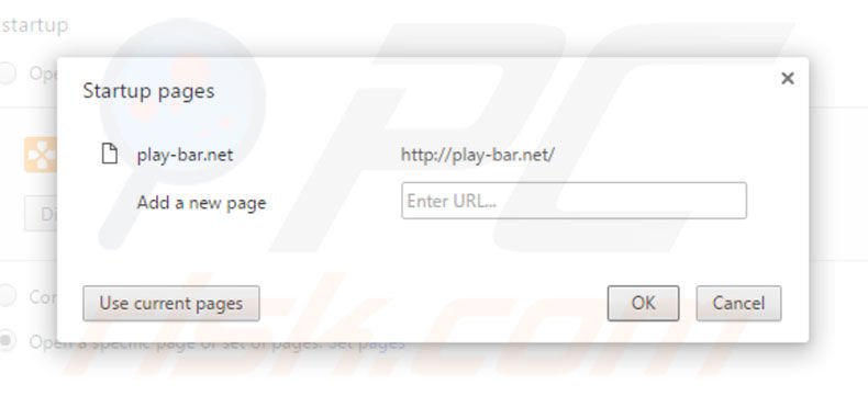 Verwijder play-bar.net als startpagina in Google Chrome