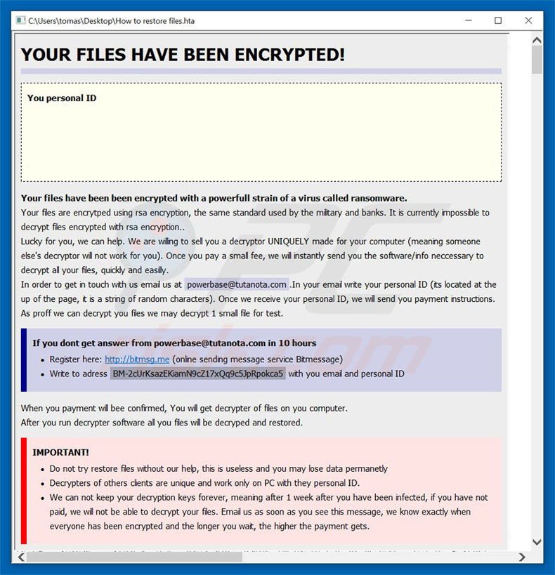 Purge decryptie instructies