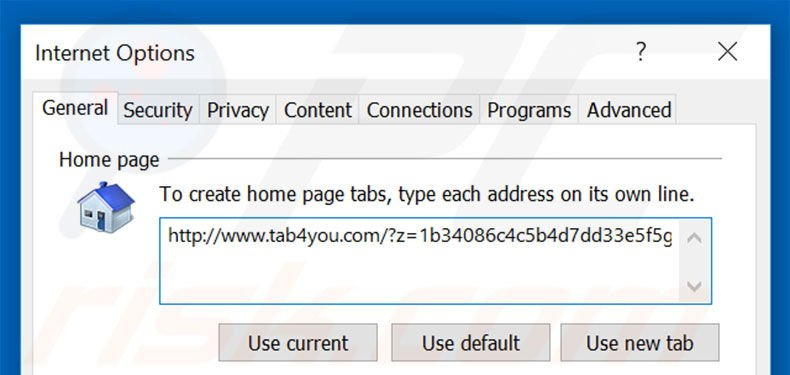 Verwijder tab4you.com als startpagina in Internet Explorer