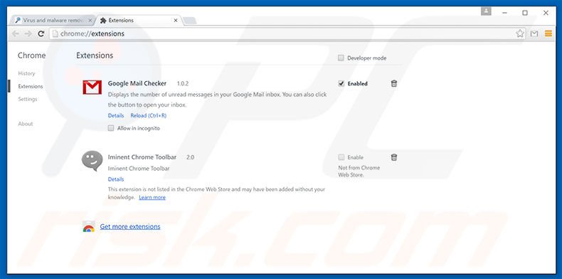 Verwijder de VidSqaure advertenties uit Google Chrome stap 2