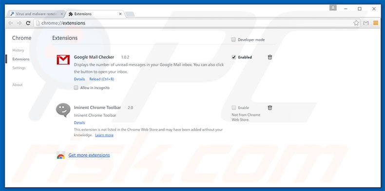 Verwijder de VidSqaure advertenties uit Google Chrome stap 2