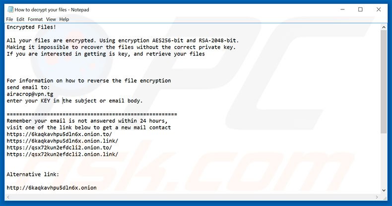 AiraCrop decryptie instructies