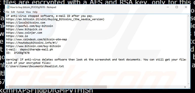EncrypTile ransomware tekstbestand