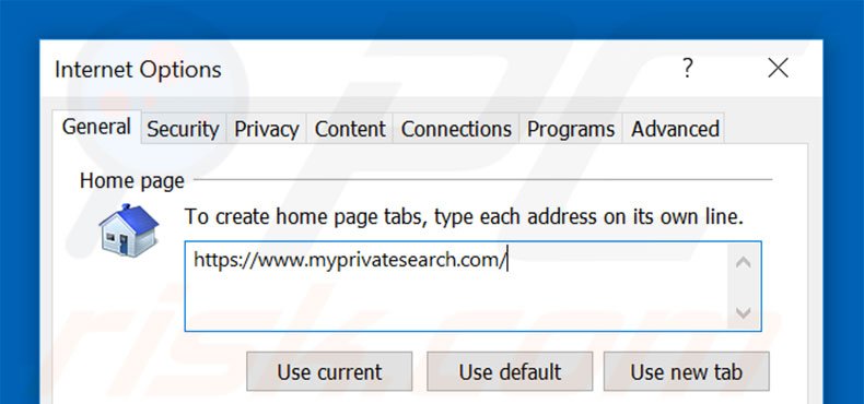 Myprivatesearch.com verwijderen van de startpagina van Internet Explorer