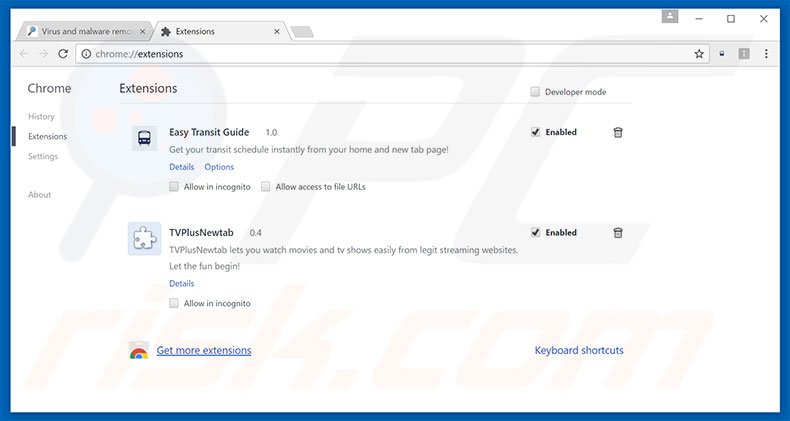 Verwijder de Ads by Not set advertenties uit Google Chrome stap 2
