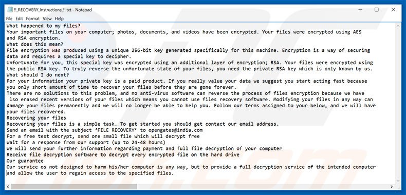 Nuke ransomware tekstbestand