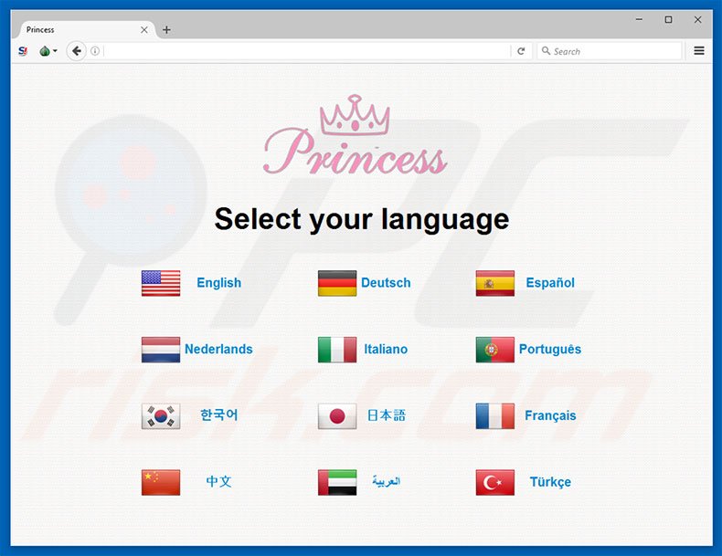 Princess ransomware website