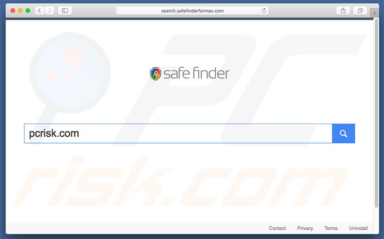 search.safefinderformac.com browserkaper op een Mac computer
