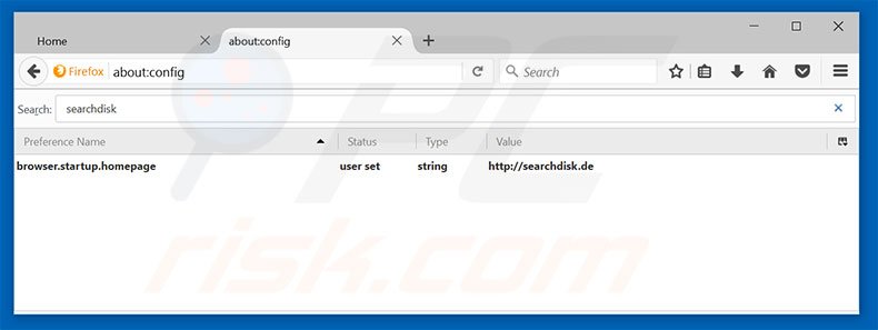 Verwijder searchdisk.de als standaard zoekmachine in Mozilla Firefox