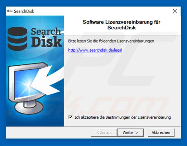 Officiële Search Disk browser hijacker installatie configuratie