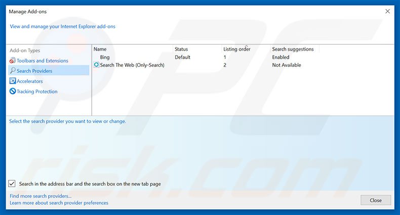 Verwijder searchprivacy.co als standaard zoekmachine in Internet Explorer 