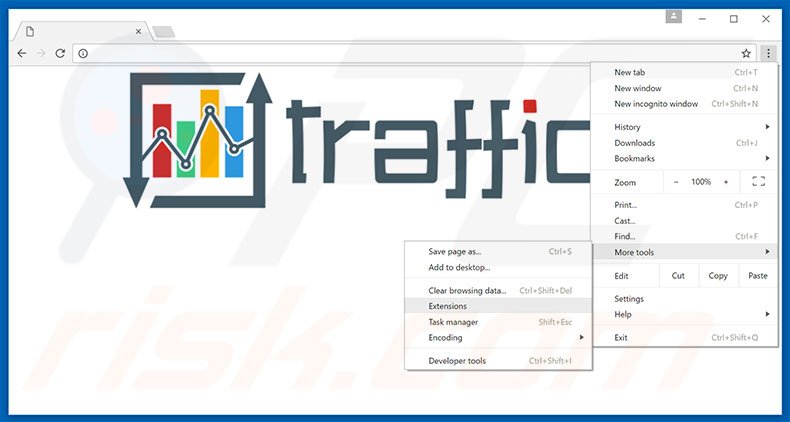 Verwijder de Traffic Exchange advertenties uit Google Chrome stap 1
