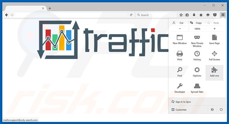 Verwijder de Traffic Exchange advertenties uit Mozilla Firefox stap 1