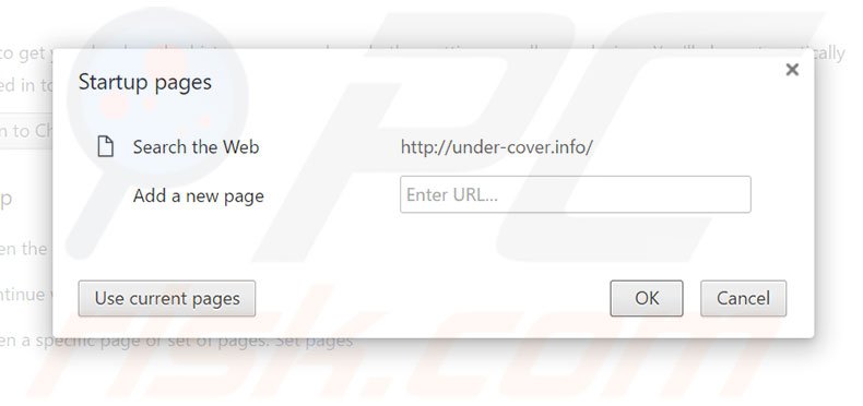 Verwijder de under-cover.info startpagina uit Google Chrome 