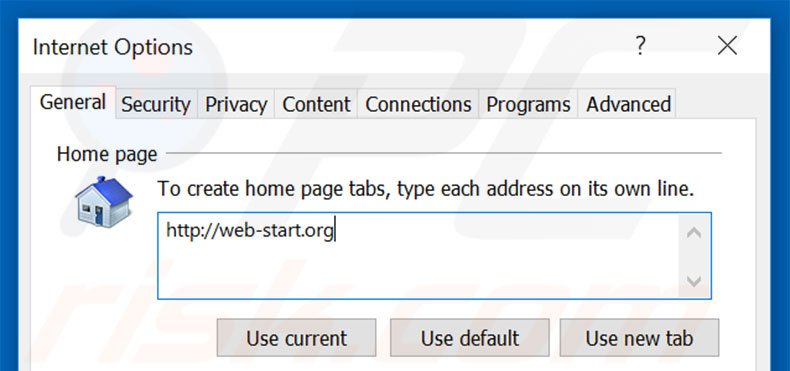 Verwijder web-start.org als startpagina in Internet Explorer