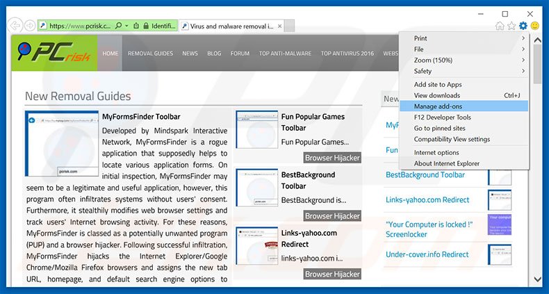 Verwijder Internet Security Damaged uit Internet Explorer stap 1