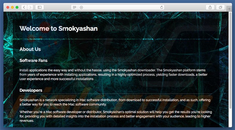 Dubieuze website die search.smokyashan.com promoot