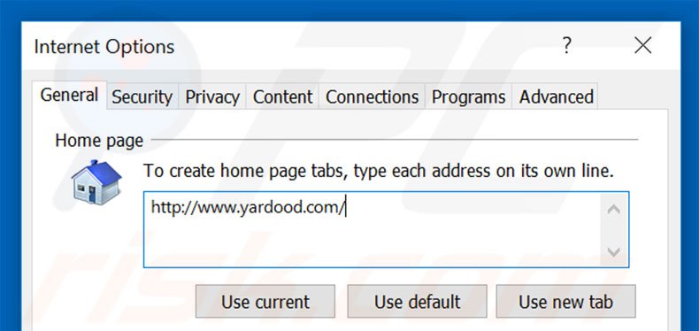 Verwijder yardood.com als startpagina in Internet Explorer