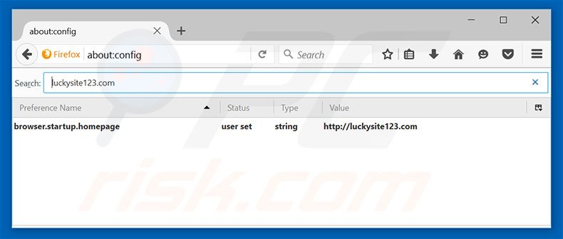 Verwijder luckysite123.com als standaard zoekmachine in Mozilla Firefox