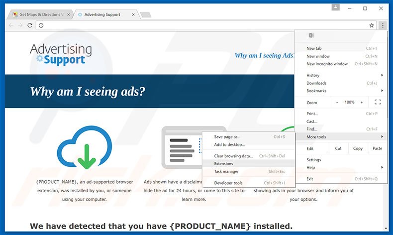 Verwijder de {PRODUCT_NAME} advertenties uit Google Chrome stap 1