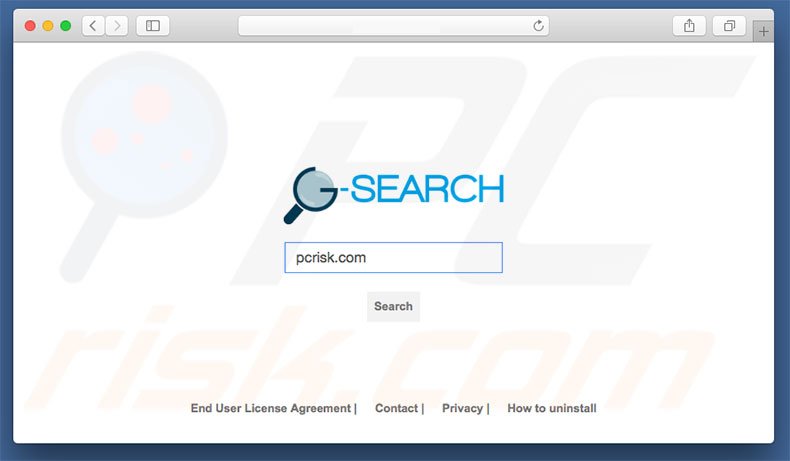 g-search.pro browser hijacker op een Mac computer