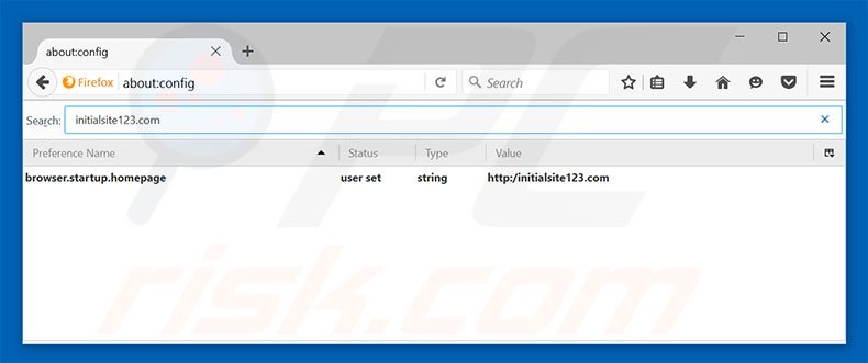 Verwijder initialsite123.com als standaard zoekmachine in Mozilla Firefox