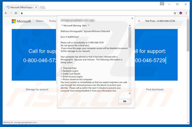 Microsoft Warning Alert adware