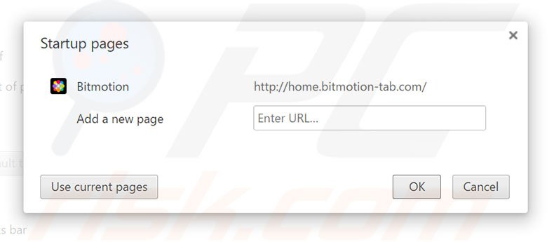 Verwijder home.bitmotion-tab.com als startpagina in Google Chrome