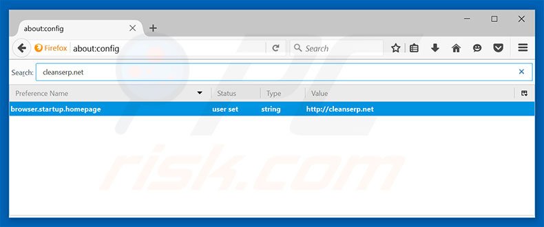 Verwijder cleanserp.net als standaard zoekmachine in Mozilla Firefox