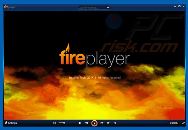 Screenshot van de FirePlayer adware