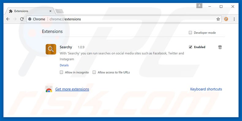 Verwijdering FirePlayer ads uit Google Chrome stap 2