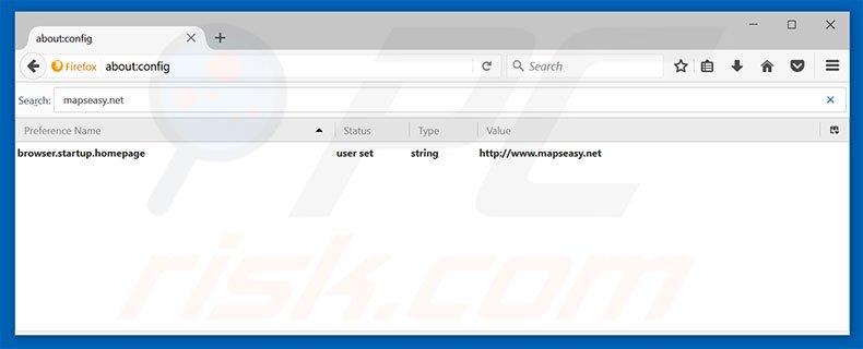 Removing mapseasy.net from Mozilla Firefox default search engine