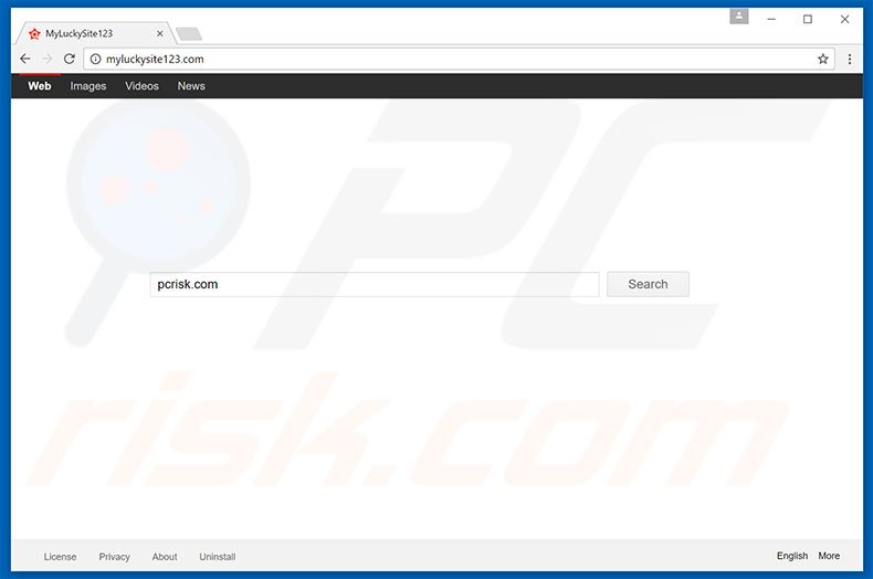 myluckysite123.com browser hijacker