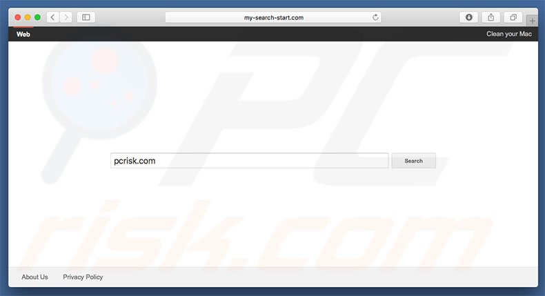 my-search-start.com browser hijacker op een Mac computer
