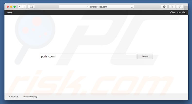 saferqueries.com browser hijacker op een Mac computer