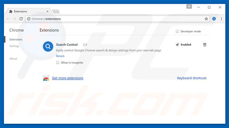 Verwijder searchdimension.com gerelateerde Google Chrome extensies