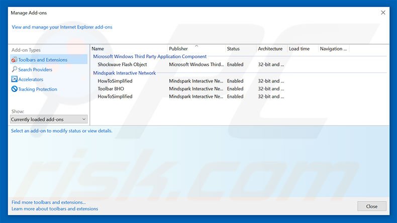 Verwijder aan searchdimension.com gerelateerde Internet Explorer extensies