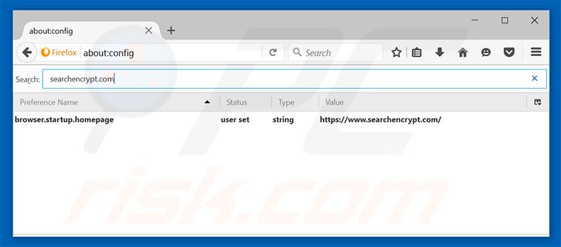 Verwijder searchencrypt.com als standaard zoekmachine in Mozilla Firefox