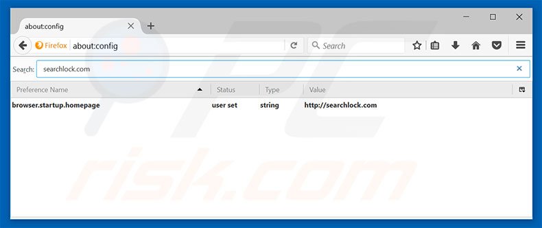 Verwijder searchlock.com als standaard zoekmachine in Mozilla Firefox