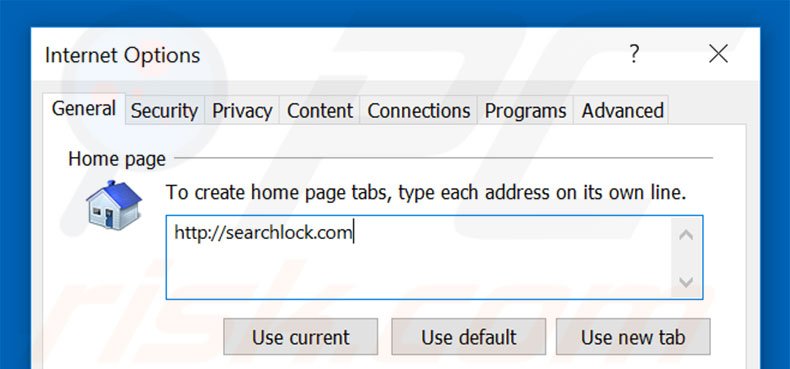 Verwijder searchlock.com als startpagina op Internet Explorer