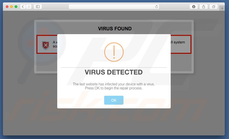 Virus Found ('Virus gevonden') adware